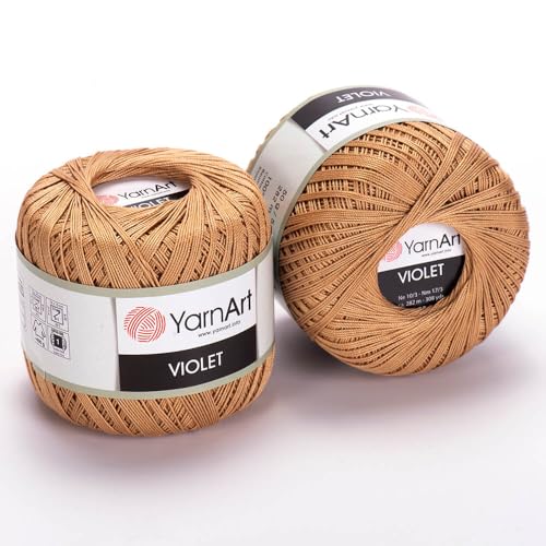 YarnArt Violet – 100% Mercerized Cotton Crochet & Knitting Yarn – Soft & Durable Lace Thread for Embroidery, Doilies & DIY Crafts – 1 Skein (50g, 282m) (5529) - color: 5529