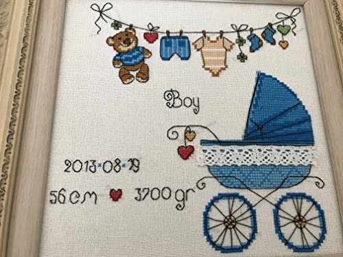 RIOLIS 1418 It's a Boy! Counted Cross Stitch Kit 7.87 x 7.87 in - style: It's a Boy! 1418