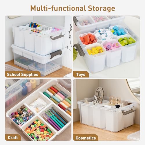 Citylife 17QT 2Packs Clear Craft Organizers and Storage Bins with Lids - size: 17 Qt- 2 Pack- W
