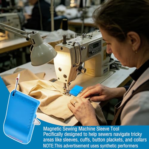 Blue Magnetic Seam Guide,Built-in Seam Ripper&Ruler Scale for SewingMachine - color: Blue