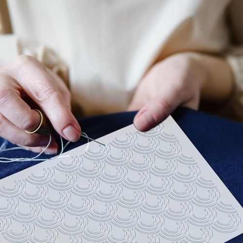 20 Pcs Plastic Sashiko Stencil 8.3 x 5.9 Inch Sashiko Template Drawing Line Quilting Stencil Geometric Embroidery Pattern Stabilizers for Sewing Hand Quilting and Embroidery - size: 8.3 x 5.9 inch