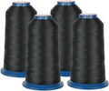 Black Embroidery Thread, Huge Spool 4 Rolls 4000M(4374Y) 40WT Polyester Thread for All Embroidery Machines - color: 4 Black