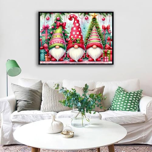Christmas Stamped Cross Stitch Kits for Beginners Adults, Gnomes Dimensions Needlepoint Art Crafts,Counted Cross Stitch Kits Embroidery Kits for Beginners Adults for Home Decor 15.7X11.8inch - color: Cross Stitch-1011-2