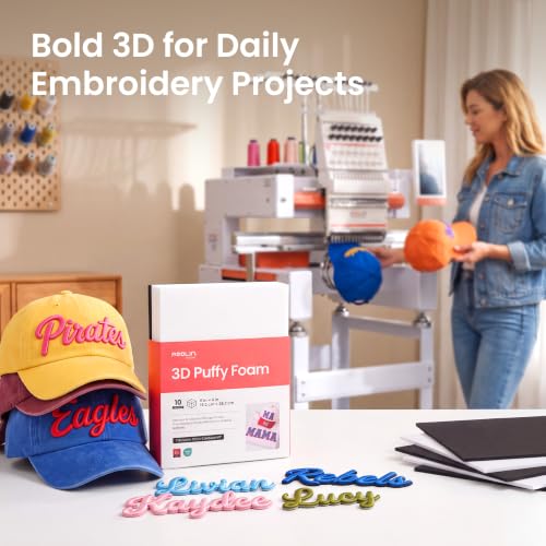 Poolin 3D Puff Embroidery Foam 3mm, 6x8 Inch, 10 Sheets, Black & White - color: 6"X8"(5 White+5 Black)