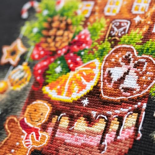 Wizardi Counted Cross-Stitch Kit Christmas Sweets 540-673 Magic Needle. Beginner Cross Stitch Kits for Kids and Adults - color: Christmas Sweets