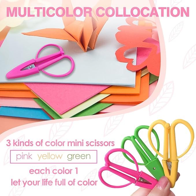 Mini Scissors Set Travel Sized Tiny Small Scissors with Cover Portable Snips for Sewing Crafts and Yarn Yellow - color: Yellow, size: 1 Pack