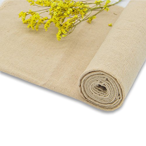 Natural Linen Needlework Embroidery Fabric Cross Stitching Aida Cloth 62" by 1 Yard Rose Flavor - color: Natural
