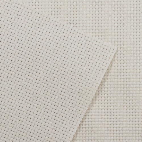 KCS 59" x 1 Yard (93cmx149cm) 11ct Counted Cotton Aida Cloth Cross Stitch Fabric (Ecru) - color: Ecru