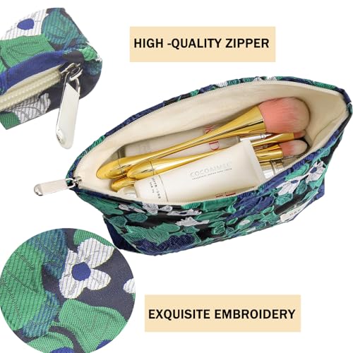 getgto 2 Pcs Makeup Bags, Large Cosmetic Bag Travel Toiletry Bag - color: Dark Blue