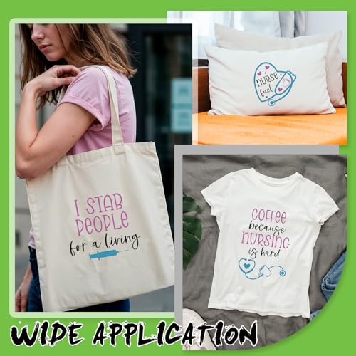 Dazoratix Nurse Iron on Patches - 20 Sheets Funny Coffee Quotes DTF Transfers Ready to Press Heat Stickers Vinyl Decals T Shirts Clothing Pillow Bag Hat Appreciation Week Gifts DIY Crafts Decorations - style: Funny Nurse