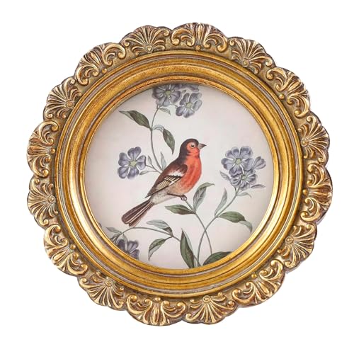 Vintage Picture Frames 4x4 Round Bronze Antique Picture Frames with Glass Front Handcrafted Rustic Home Decor for Wall Mount and Tabletop Gallery Wall Art - color: Bronze, size: 4x4 Round