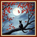 Redxing Stamped Cross Stitch Kits Embroidery kit for Beginners Adults Full Range of Embroidery Patterns Starter Kits DIY Printed Cross Stitch Kits Needlepoint Kits 11CT-Cat Admiring Moon 18x18 inchs - color: Artskits17