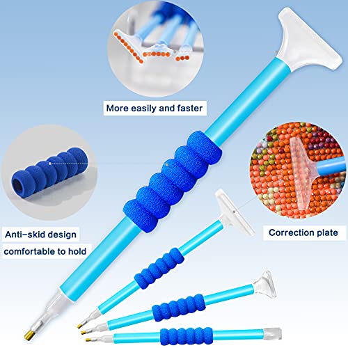 Diamond Painting Accessories,Diamond Painting Tools with Cute Blue Roller and Diamond Embroidery Box for DIY Diamond Painting Art - color: Blue