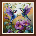 Dimxvean Counted Cross Stitch Kits for Adults,11CT Unprinted Cross-Stitch Pattern Embroidery Kit Cross Stitching Kit Supplies Needleworks Set-Hummingbird Flower 18x18 inchs - color: SetColor11