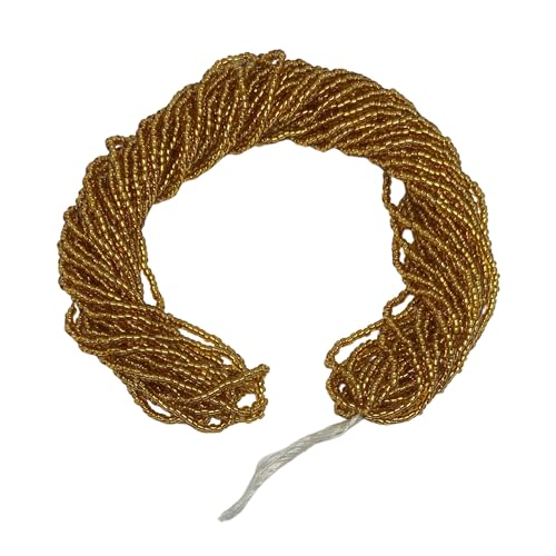 11/0 Glass Seed Beads for Jewelry Making Kit, 2 mm, 12 String Hanks Transparent Gold (Trans.Gold) - color: Trans.Gold