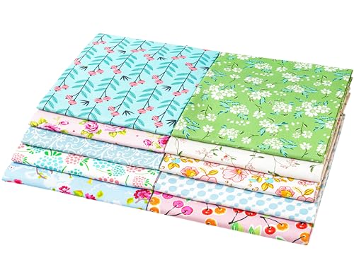 Craftido -25 Options- 100% Cotton Quilting Fabric Bundles 10pcs Fat Quarters 18”x21”-Medium Weight 5.2 oz- Soft Cotton for Quilting, Sewing Project, Patchwork, DIY Crafts - Sweet - color: Sweet