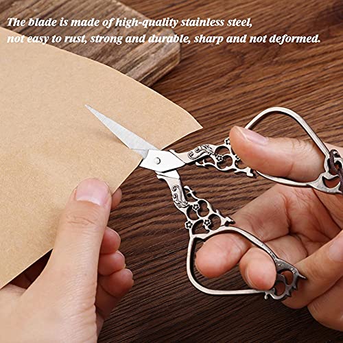 SHWAKK Embroidery Scissors Kit, Vintage Stainless Steel Scissors Silver - color: Silver