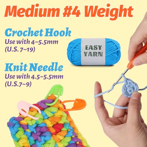 UzecPk 15 * 50g/1.76oz Crochet Yarn, 15 * 87yds Beginner Crochet Yarn - color: 15 colors