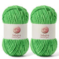 Chenille Yarn for Crocheting Size 5 Bulky Yarn, 2 Christmas Green - color: 2 Christmas Green