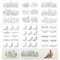 Flower Water Soluble Embroidery Patterns, 6 Sheets 48 Pcs Stick and Stitch Embroidery Papers, Wash Away Pre-Printed Floral Pattern Transfers Paper, Customized Gift for Hand Sewing Lover Beginners - size: Floral