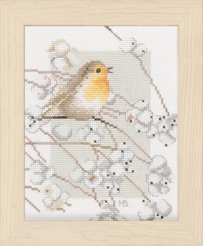 Lanarte Counted Cross Stitch Kit: Robin, NA, 14 x 19cm - style: 19cm
