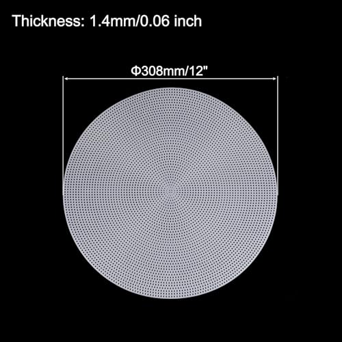 MECCANIXITY 4pcs 12" Plastic Mesh Canvas Sheet 10 Count Round Needlepoint Blank Canvas for Embroidery Knit Crochet Acrylic Yarn Crafting, White - size: 12"