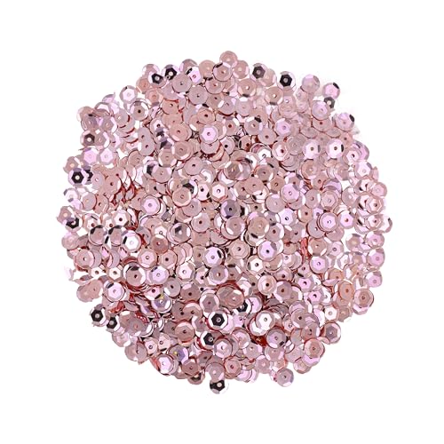 Mandala Crafts 6mm Cup Round Rose Gold Sequins for Sewing Embroidery - color: Rose Gold, size: 6mm Cup Sequins