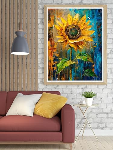 Moohue 14ct Counted Stamped Cross Stitch Kits for Adults Sunflowers Printed Cross Stitch Patterns Art Crafts Cross Stitch Supplies (Flowers 4) - color: Flowers 4