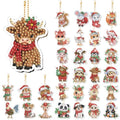 WILLBOND 30 Pcs Christmas Animals Diamond Art Keychain Ornaments Kits - color: Christmas Animal