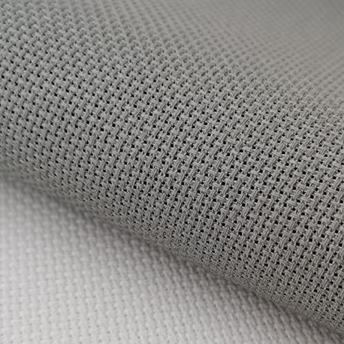 KCS one piece 19" x 28"(48cm x 72cm) 18CT Counted Cotton Aida Cloth Cross Stitch Fabric (Medium Grey) - color: Medium Grey