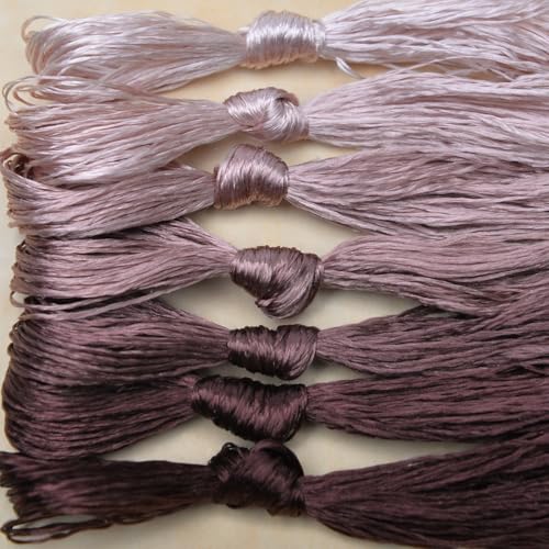 100% Mulberry Silk Embroidery Thread 7 Colors 22m Each (59) - color: 59