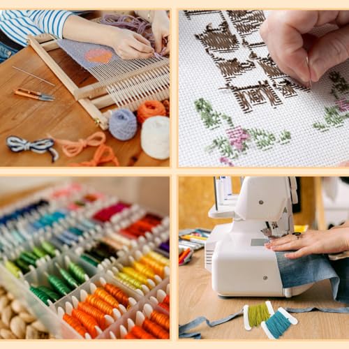 300 Pcs Plastic Embroidery Thread Cards, White Plastic Floss Bobbins