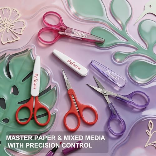 PAFASON Small Travel Sewing Craft Scissors Set Straight Precision Fine Tip - style: Classic