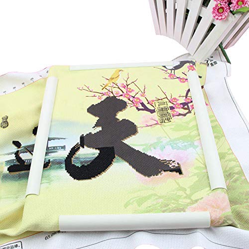 Square Rectangle Plastic Clip Frame for Embroidery Cross Stitch Quilting Needlepoint Tool(43.1 x 27.9cm)