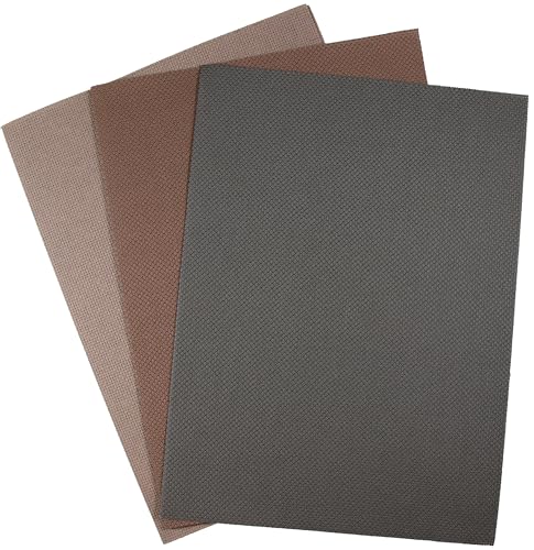 KCS 3 pc of 12" x 18" (30cmx45cm) 14CT Counted Cotton Aida Cloth Cross Stitch Fabric (Coffee + Brown+Dark Grey) - color: Coffee + Brown+dark Grey