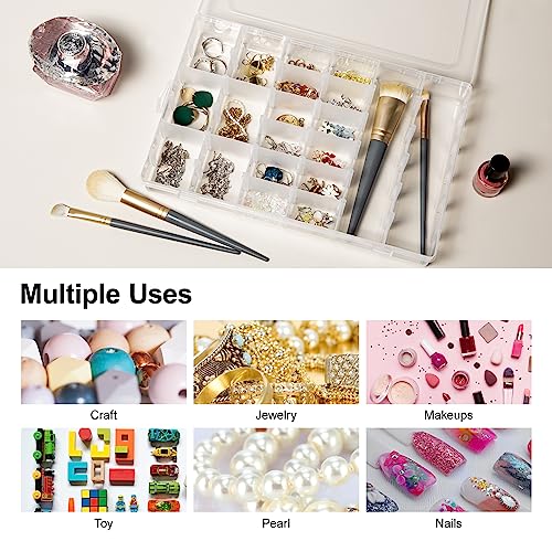 Gospire 2PCS 36 Grids Clear Plastic Jewelry Box Organizer Storage Container - color: Clear-36 Grids*2
