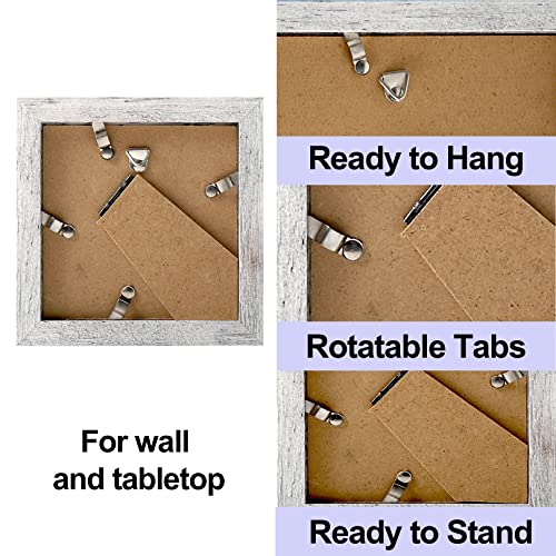 TOFOREVO 4x4 Picture Frames Set of 4, Distressed White - color: Distressed White, size: 4x4