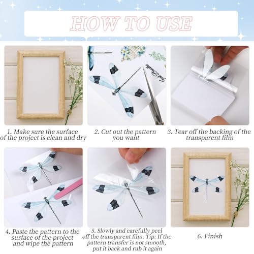 Wxiben 16 Pcs Magnolia Floral Rub on Transfers for Crafts and Furniture - style: White Magnolia