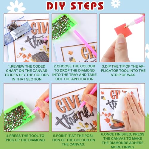 Trandraft 13 Pcs Seasonal Holiday Small Diamond Art Kits for Adults Craft - style: Cartoon Style