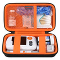 Elonbo Diabetic Supplies Travel Case for Glucose Meter Diabetes Testing Kit - color: Black+ Inside Orange