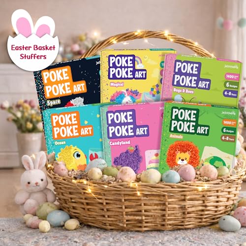 jackinthebox Poke Art Magical Flower Pressing Craft Kit for Girls, Ages 4-8 - style: Magical