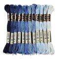 12 Skeins Friendship Bracelet String Embroidery Floss Blue Embroidery Thread for Crafts Cross Stitch Bracelet Yarn - color: Blue