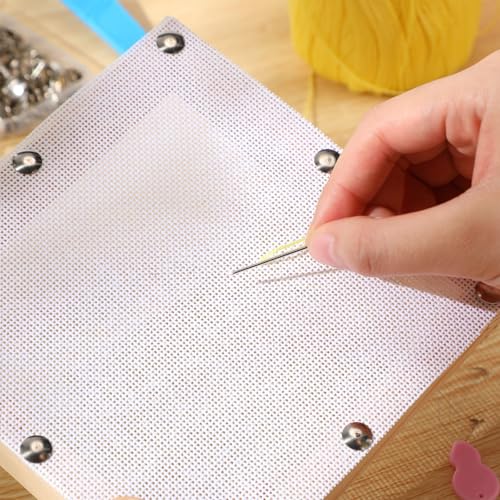 Knitgrip 8 Pack 8 x 8 Inches Needlepoint Canvas 18 Mesh Blank White Canvas Pure Cotton Needlepoint Mesh Twist Interlock for Embroidery DIY Knit Crochet Projects Make Dividers - size: 8 x 8 Inches