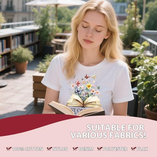 Book Lovers Iron on Transfers for Tshirts- 20Pcs Falueqg Dtf Transfers Ready to Press, Reading Book Iron on Decals Patches, Vintage Bookish Bookworms Sublimation Stickers for Tshirts Clothes Bags - color: Book Lovers897