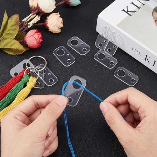 Clear Acrylic Bobbins with Hinged Ring Rectangle Acrylic Bobbins Cross Stitch Tread Bobbin's Sewing Thread Winding Thread Bobbin Organizers for Sewing Storage DIY Crafts