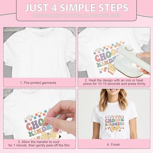 Dtf Transfers Ready to Press - 20 Pcs Teacher Iron on Patches for T-Shirts, Colorful Bow Daisy Heat Transfer Designs Vinyl Stickers, Inspirational Iron on Decals for DIY Clothes Bags - color: Teacher