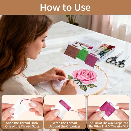 200 Pcs Embroidery Floss Bobbins,Plastic Embroidery Thread Cards for Sewing