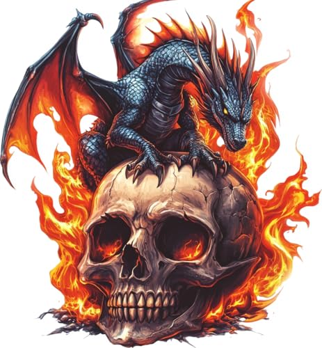 Moohue Stamped Cross Stitch Kits for Adults Animal Dragon and Skull 14CT Pre Printed Cross Stitch Kits for Beginners (Animal Dragon and Skull) - color: Animal Dragon and Skull