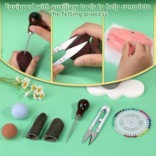 IMZAY Needle Felting Tools, 60 Pcs 3 Sizes Needle Felting Supplies - color: Multicolor01-70Pcs
