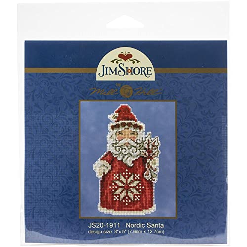 Nordic Santa Counted Cross Stitch Ornament Kit Mill Hill 2019 Jim Shore JS201911